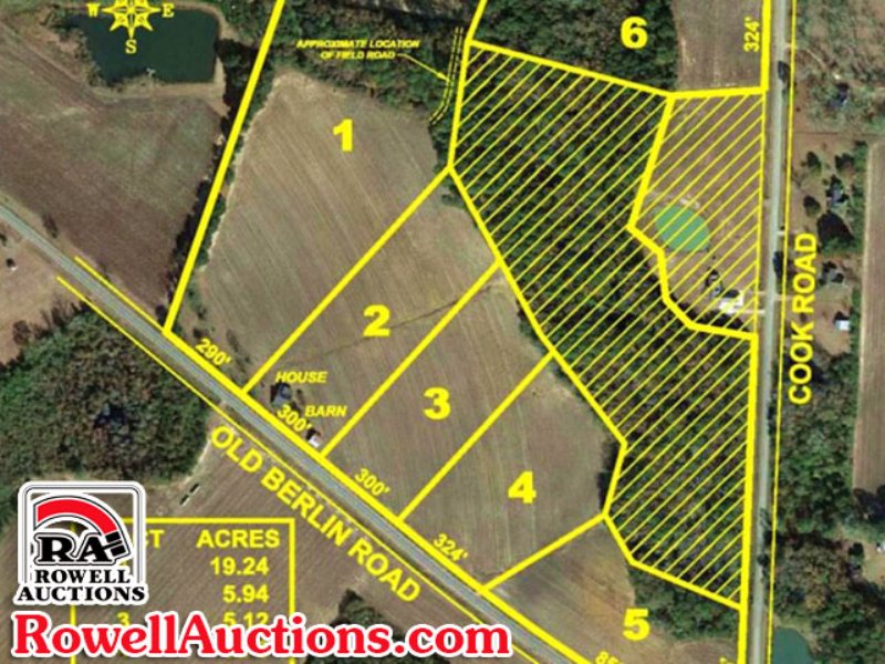50+/- Acres Cropland, Home & Barn : Moultrie : Colquitt County : Georgia