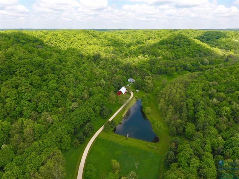 Secluded Farmhouse W/ Hunting Land Farm for Sale in Richland Center