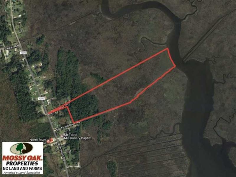 Reduced, 41 Acres of River Front : Beaufort : Carteret County : North Carolina
