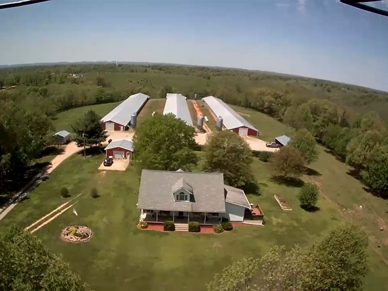 Broiler Farm W/ 57 Ac & Modern Home : Green Forest : Carroll County : Arkansas