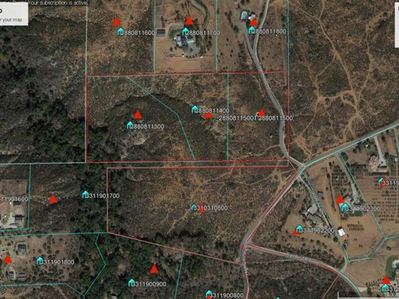 Beautiful 7.42 Acre Ramona View Lot : Ramona : San Diego County : California