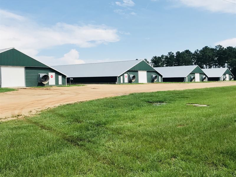 4 House Broiler Farm Farm for Sale in Shubuta, Clarke County