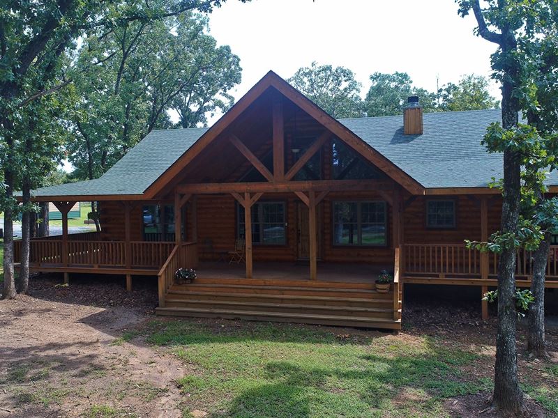 Log Home 40 Acres Adair, Oklahoma, Farm for Sale in Oklahoma, 171881