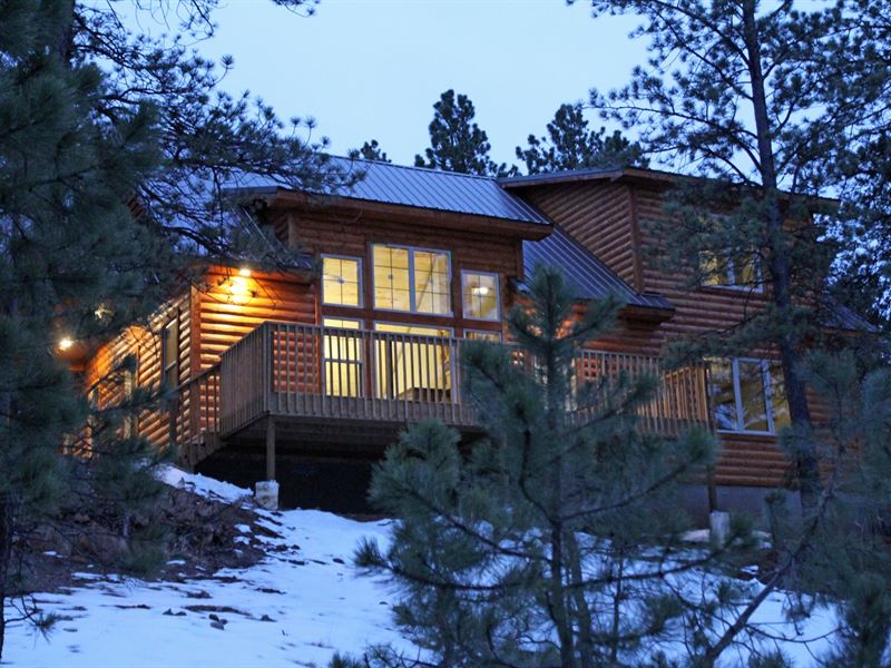 New Log Sided Home Cabin Colorado Farm for Sale in Westcliffe, Custer