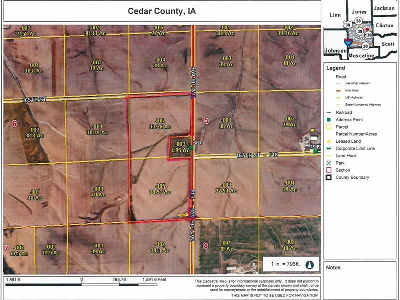 72 Acres M/L Cedar County, Iowa, Farm for Sale in Iowa, 195381 FARMFLIP