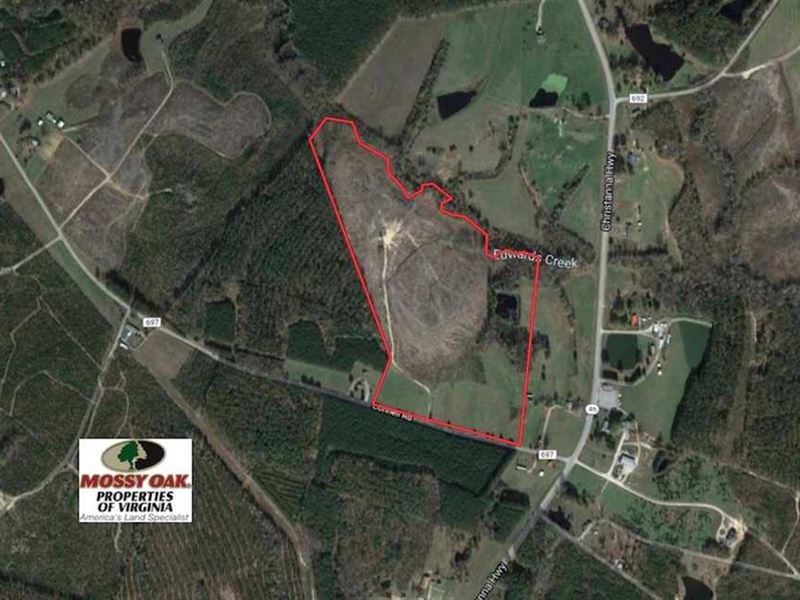 51 Acres of Farm and Hunting Land : Gasburg : Brunswick County : Virginia