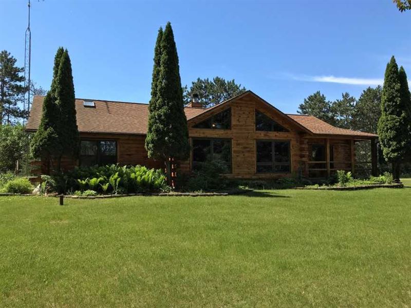 Log Home and Guest House on 23 Sec, Farm for Sale in Wisconsin, 203426