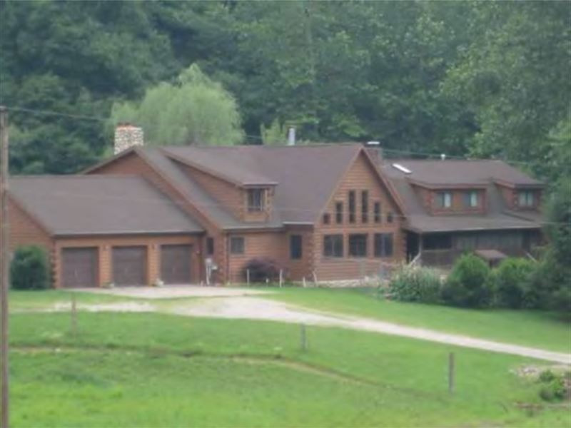 Private Spectacular WV Log Home Farm for Sale in Harrisville, Ritchie