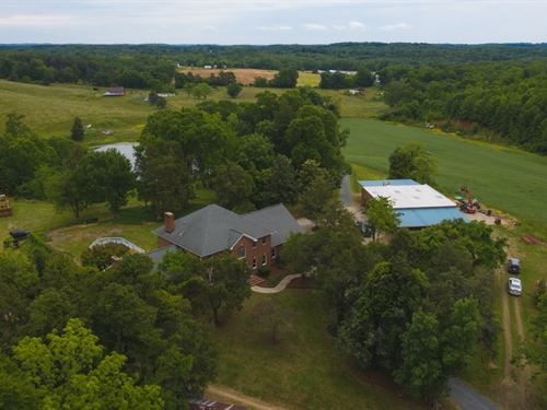 Colonial Home, Lake on 72.6 Acres : Mount Pleasant : Stanly County : North Carolina