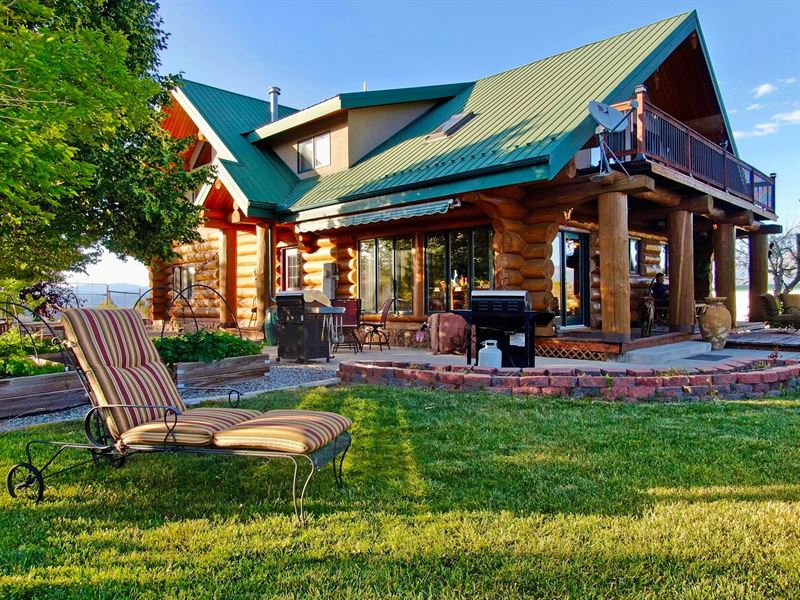 Ranch 73 Acres Custom Log Home, Hay : Crawford : Delta County : Colorado