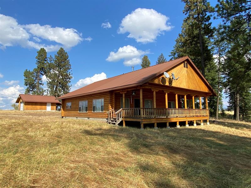 Log Home & Acreage Weippe Idaho, Farm for Sale in Idaho, 256371 FARMFLIP