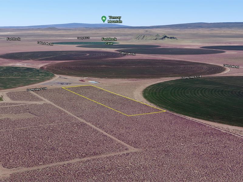 9.77 Acres with Power : Fort Rock : Lake County : Oregon