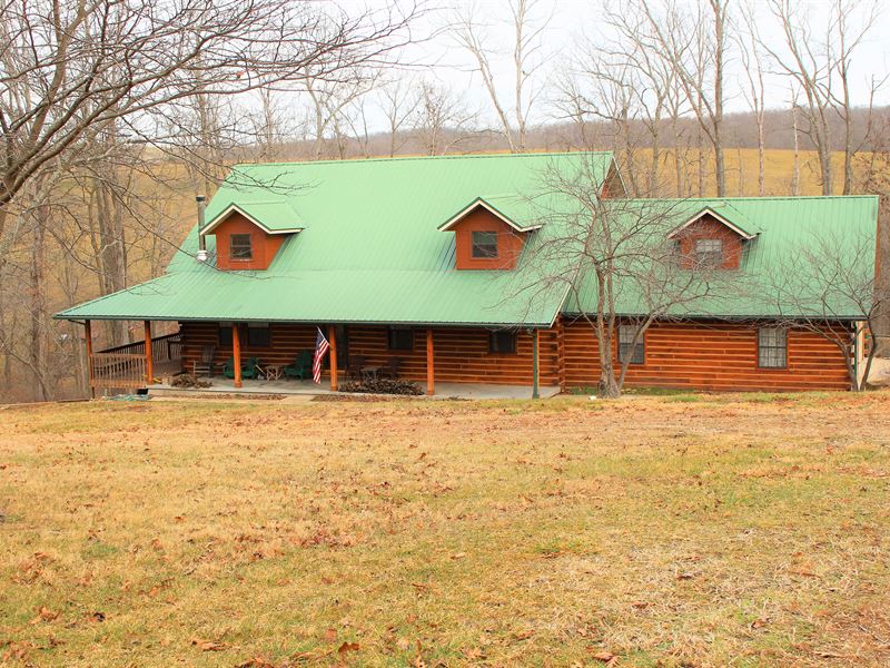 Red Oak Log Home for Sale, Farm for Sale in Missouri, 264140 FARMFLIP