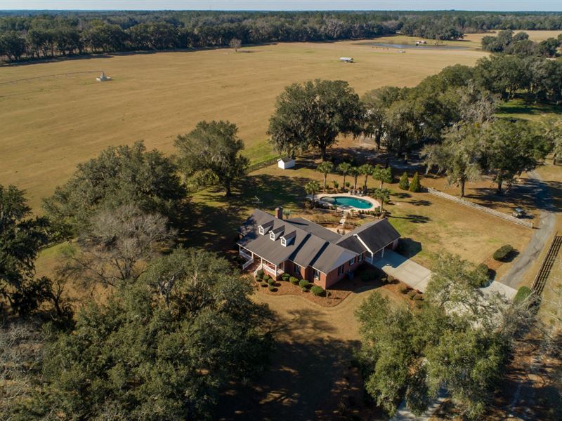 105 Ac Estate Home and Cattle Farm : Pinetta : Madison County : Florida