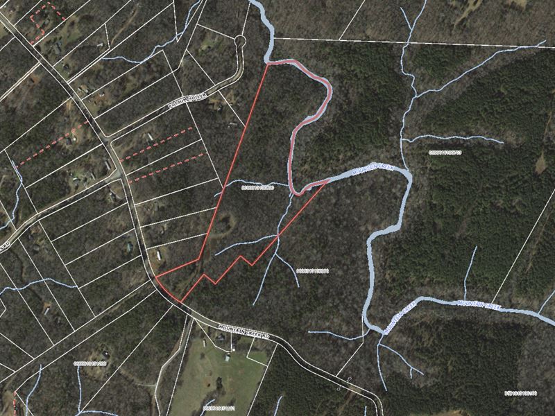 Wooded Mountain Creek Frontage : Honea Path : Greenville County : South Carolina