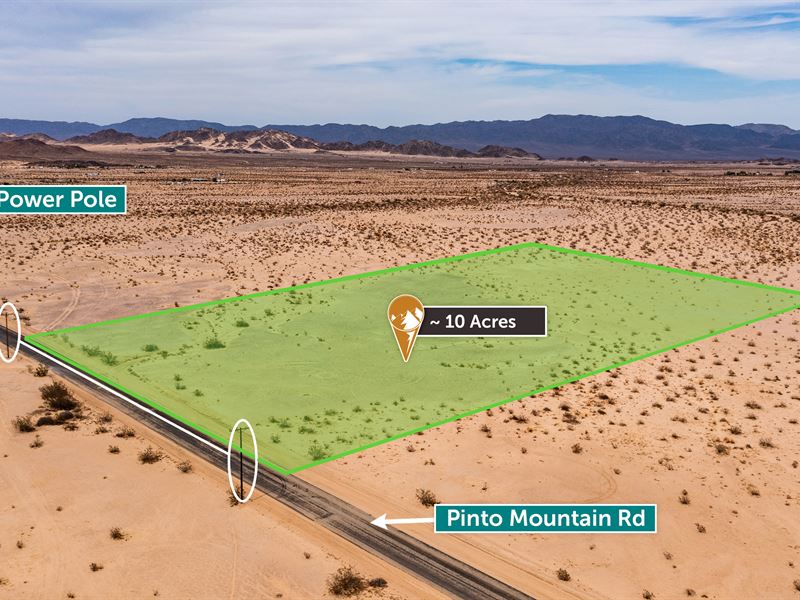 Desert, Paved Road & Tiny Home : Twenty Nine Palms : San Bernardino County : California