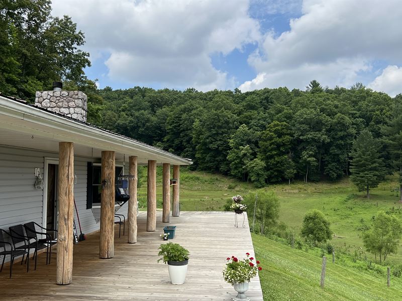 Country Home with Fields and a Pond, Farm for Sale in Ohio, 327094