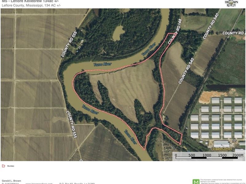 Ms, Leflore 134 Acres : Greenwood : Leflore County : Mississippi