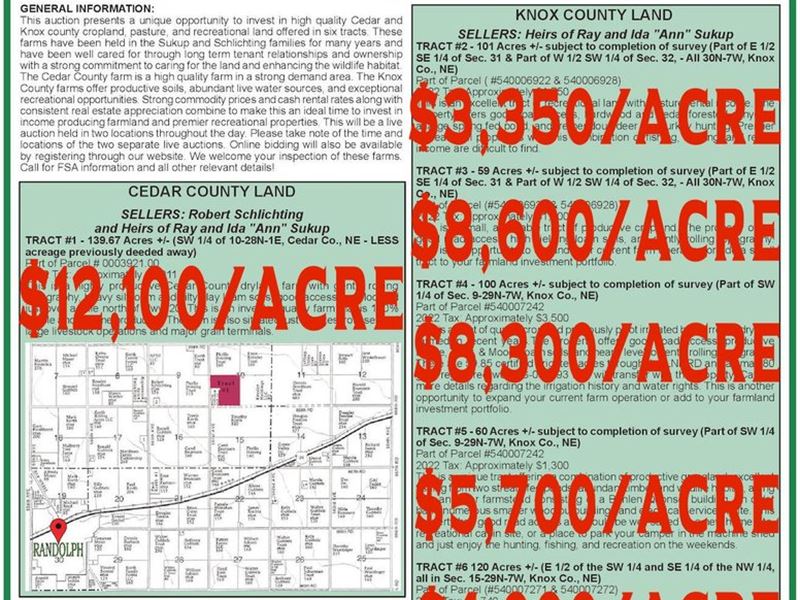 Land Auction 3/30/2023 Tract 4 1, Farm Auction in Nebraska, 344090