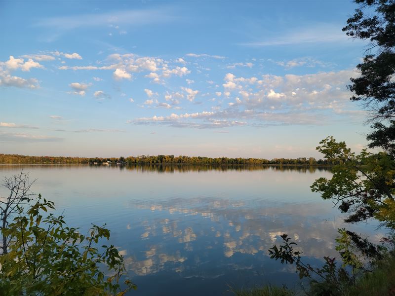 16 Acres and 270' Lakefront : Turtle Lake : Polk County : Wisconsin
