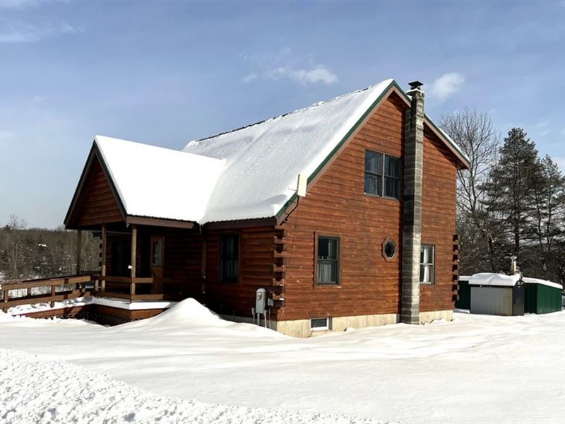 YearRound Log Cabin on Mad River, Farm for Sale in New York, 362461