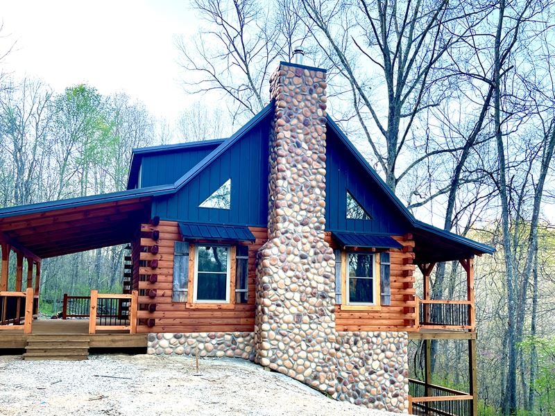 Brand New Log Home, Hocking Hills, Farm for Sale in Ohio, 373190