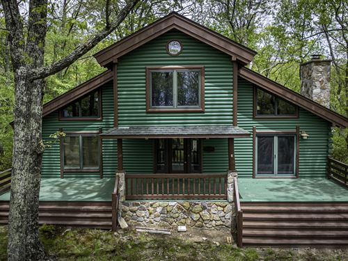 Chalet Style Log Home in Blue Ridge : Independence : Grayson County : Virginia