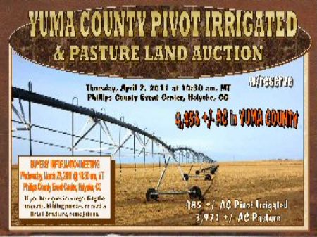 4,456 Ac Pivot Irr & Pasture : Holyoke : Yuma County : Colorado