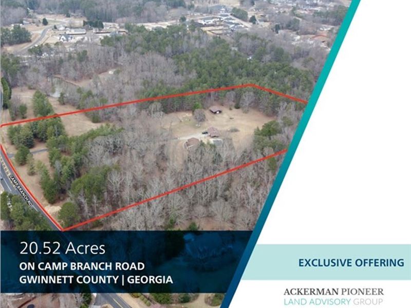 20.52 Acres, Camp Branch Rd : Buford : Gwinnett County : Georgia