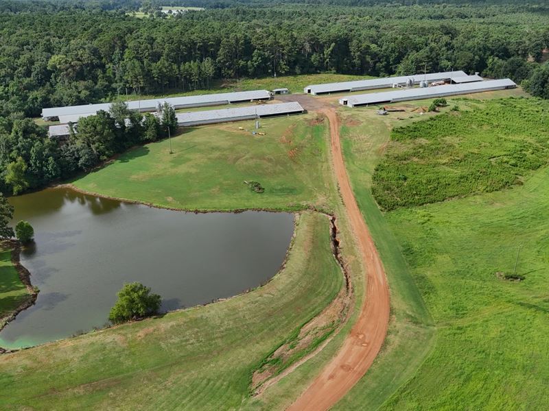 8 House Broiler Poultry Farm with 2 : Athens : Claiborne Parish : Louisiana