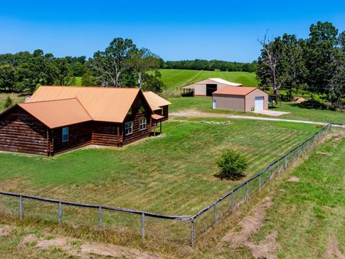 4 BR Log Home on 115 Acres : Salem : Fulton County : Arkansas