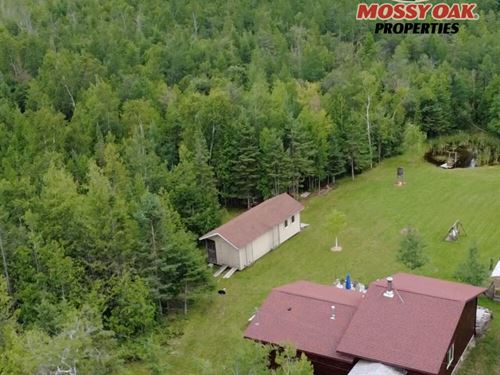 Modern Log Cabin Home on Expansive : Alpena : Michigan