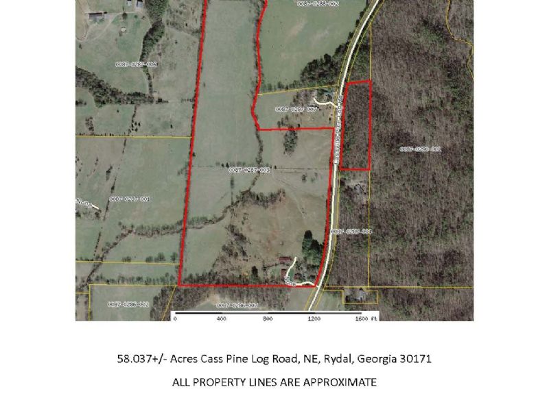 58+- Ac. Farm-fenced Pasture, Creek : Rydal : Bartow County : Georgia