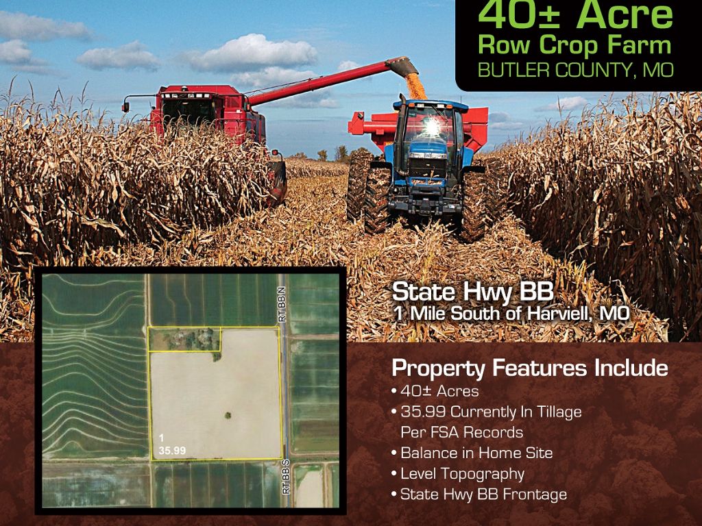 Southeast Mo Farm Land Auction Farm Auction in Harviell, Butler
