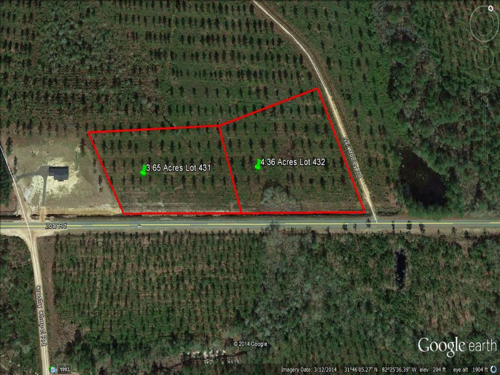 Owner Financing 4.36 Acres Paved Rd : Baxley : Appling County : Georgia
