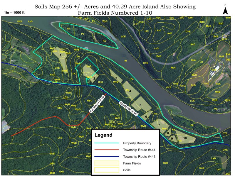 1.83 Miles Riverfront 296.74 Acres : Mehoopany : Wyoming County : Pennsylvania